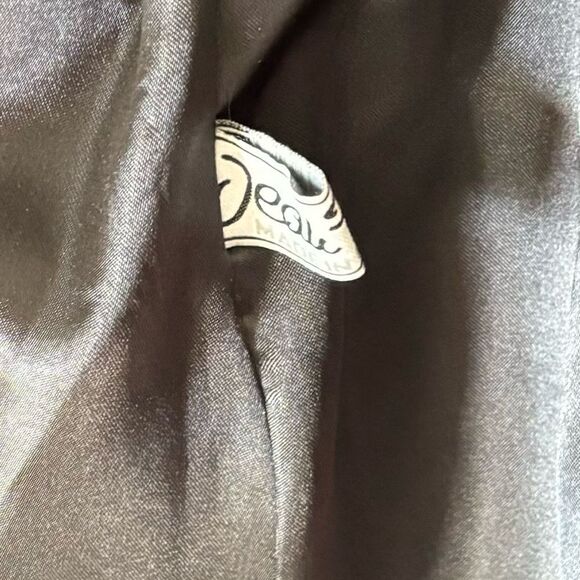 Montone Collection Vera Pelle Leather Black Shirt Blazer Jacket Size L - Picture 6 of 9